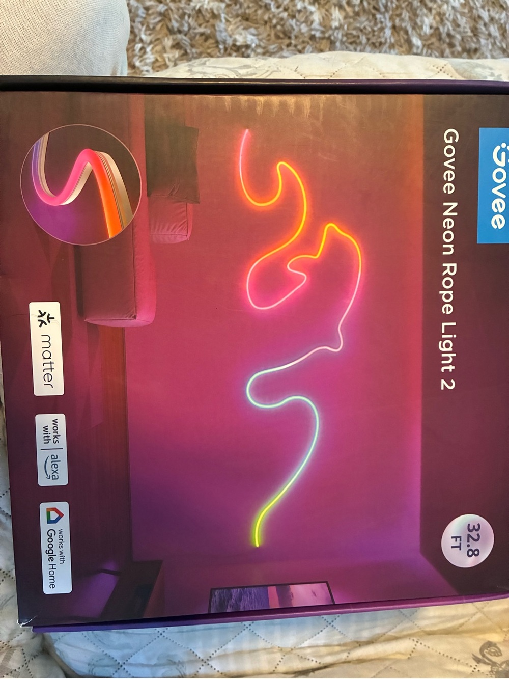 Govee Neon Rope Light 2 - Multi-Color LED Accent Light (Pink/Orange/Yellow/Blue)